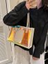 Holographic Square Bag Fashionable Double Handle PVC, Clear Bag