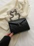 Small Square Bag Quilted Chain PU