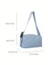 Blue Square Bag Quilted Release Buckle PU