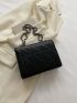 Small Square Bag Quilted Chain PU