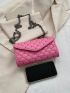 Mini Envelope Bag Quilted Chain PU