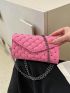 Mini Envelope Bag Quilted Chain PU