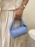 Mini Bucket Bag Blue Zipper PU