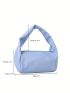 Mini Bucket Bag Blue Zipper PU