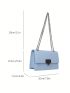 Mini Square Bag Push Lock Chain PU