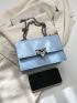 Mini Square Bag Push Lock Chain PU