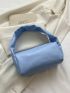 Mini Bucket Bag Blue Zipper PU