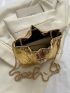 Mini Bucket Bag Metallic Gold Funky Crocodile Embossed PU