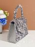 Sequin Square Bag Flap Glamorous, Perfect Bride Purse For Wedding, Prom & Party Events