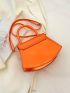 PU Novelty Bag Crocodile Embossed Orange