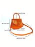 PU Novelty Bag Crocodile Embossed Orange