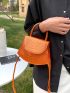 PU Novelty Bag Crocodile Embossed Orange