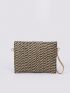 Paper Straw Bag Braided Detail Flap