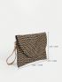 Paper Straw Bag Braided Detail Flap