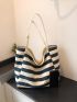 Acrylic Shopper Bag Stripe Pattern Oversized