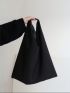 Polyester Hobo Bag Black Minimalist