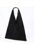 Polyester Hobo Bag Black Minimalist