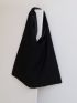 Polyester Hobo Bag Black Minimalist