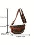 Women's Geometric Print PU Sling Bag, Trendy & Stylish Crossbody Purse for Travel