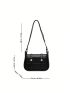 Black Square Bag Flap PU