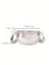 Crocodile Embossed Fanny Pack Letter Detail Chain Decor With Zipper Metallic PU Funky