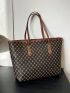 Geometric Pattern Shoulder Tote Bag Large Capacity Vintage