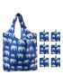 BeeGreen Cute Bear Reusable Grocery Bags Foldable Bulk 6 Pack, Animal Reusable Shopping Bags Extra Large 50LBS Heavy Duty, Machine Washable Reusable Bags for Groceries Nylon