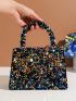 Sequin Decor Flap Square Bag Glamorous