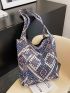 Vintage Geometric Print Shopper Bag Fashion