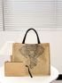 Elephant Print Linen Shopper Bag With Clutch Bag