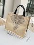 Elephant Print Linen Shopper Bag With Clutch Bag