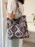 Vintage Geometric Print Shopper Bag Fashion