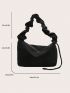 Ruched Detail Hobo Bag Nylon Casual