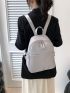 Stitch Detail Classic Backpack Fashion Gray