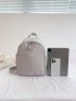 Stitch Detail Classic Backpack Fashion Gray