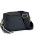 Triple Zip Small Crossbody Bag for women,Wide Strap Cell Phone Purse Shoulder Handbag Wallet with Credit Card Slots