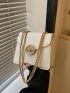 Mini Square Bag Solid Color Metal Decor Chain Strap