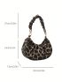 Medium Ruched Bag Leopard Print Fashion Style