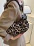 Medium Ruched Bag Leopard Print Fashion Style