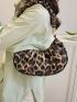 Medium Ruched Bag Leopard Print Fashion Style