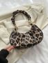 Medium Ruched Bag Leopard Print Fashion Style