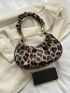 Medium Ruched Bag Leopard Print Fashion Style