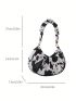 Medium Ruched Bag Leopard Print Fashion Style