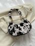 Medium Ruched Bag Leopard Print Fashion Style