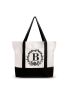 BeeGreen Canvas Bag w Zipper Closure for Beach Personalized Tote Bag with Inner & Front Pockets Embroidery Monogrammed Initial Tote Bag for Mother's Day Wedding Bridesmaid Birthday School Letter B