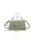 Small Square Bag Crocodile Embossed Buckle Decor Top Handle