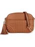 Quilted Crossbody Bags for Women - Stylish Camera Bag with Tassel - Lightweight Medium Size Shoulder Purse