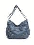 Studded Decor Multi Zipper Hobo Bag