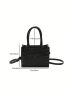 Crocodile Embossed Square Bag Artificial Patent Leather