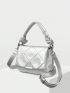 PREMIUM QUILTED SILVER KNOT BAG